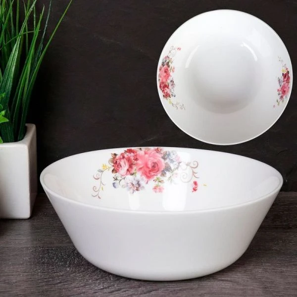 Салатник 550мл 15см стеклокерамика РОЗОВАЯ КОМПОЗИЦИЯ FLMLW60 (19010-1) (48)