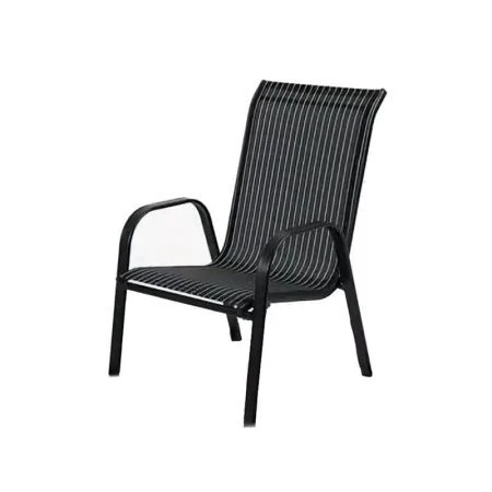 Стул металл к набору САН-РЕМО черный с белой полоской 56*75*97см ZRC032/С2 (1)