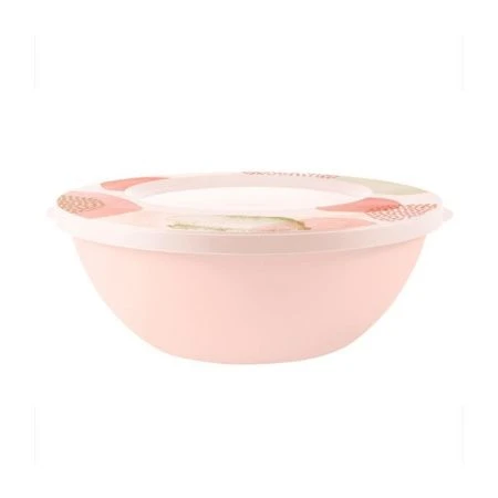 Миска 5л пластик Plast Team Pastel с крышкой декорперсиковая карамель (15)