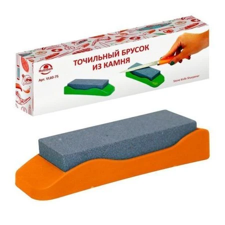 Ножеточка-брусок абразивный двусторонний 14,5*4*3,5см VL60-75