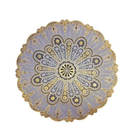 Салфетка сервировочная 15 (38см) ПВХ КРУГ SG-108 белая/золото (12/360)