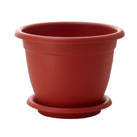Горшок цветочный 2,1л d19см пластик БОРНЕО №3 терракот с поддоном (40)