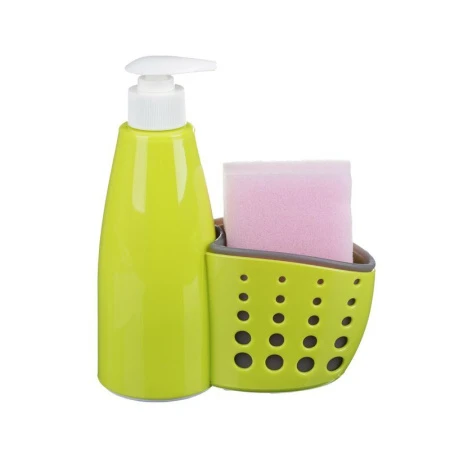 Дозатор для моющего средства с губкой 16*7*19см пластик (24)