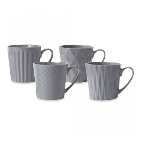 Кружки набор 4пр 380мл фарфор Nova серый Геометрия подар.уп. MW475-DI0431 (4)