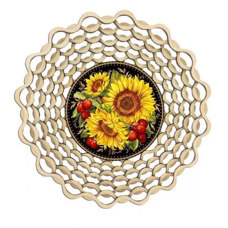 яяяСухарница ПОДСОЛНУХ ПАЛЕХ круглая d=195мм С3