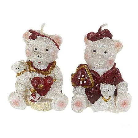 Свеча парафин декоративная Мишка с сердечком 7см 2 вида (12/288)