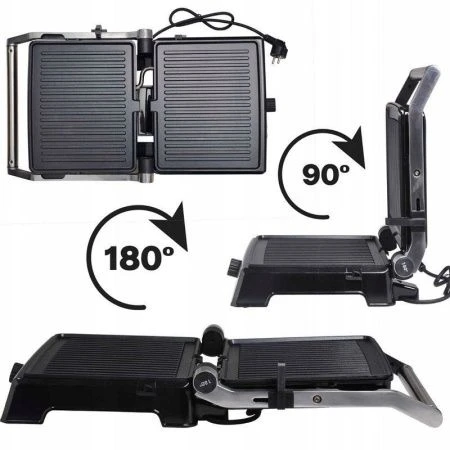 Гриль электрический контактный металл 2000Вт АП пластины 35*35,5*13см (6)