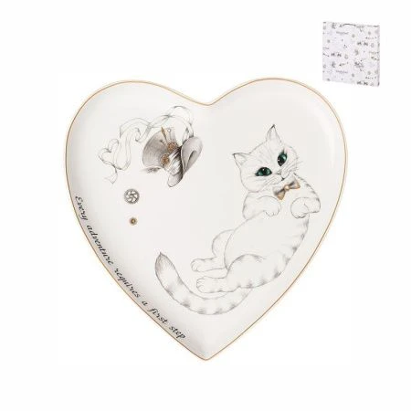 Тарелка мелкая 21,5*2см фарфор WONDERLAND в форме сердца (48)