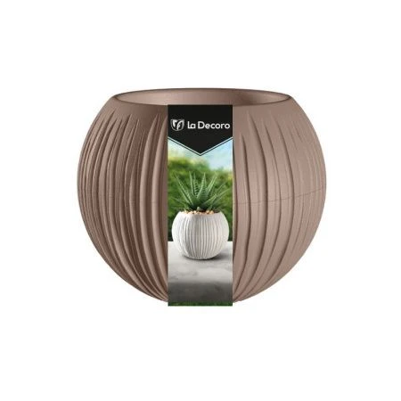 Кашпо 300мл 10*12см пластик СФЕРА МИНИ мокачино (27)
