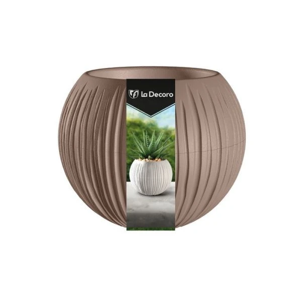 Кашпо 300мл 10*12см пластик СФЕРА МИНИ мокачино (27)