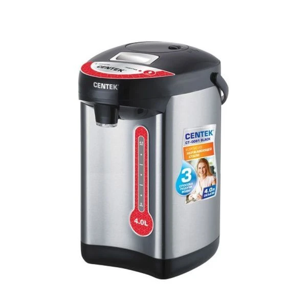 Термопот нерж.сталь 4л Centek CT-0081 черный 850Вт, 3 способа подачи воды (4/6)