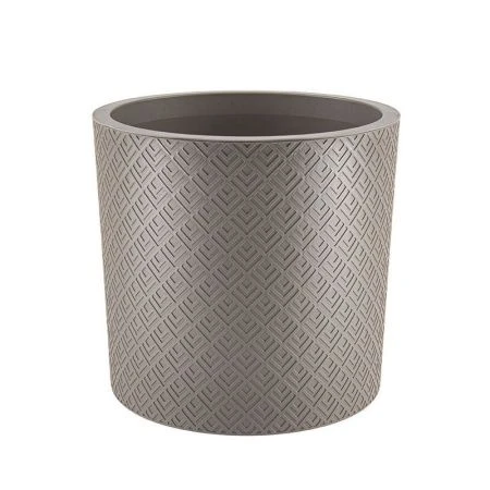 Кашпо 24л d380мм пластик ЭТНА французcкий серый с вставкой (1)