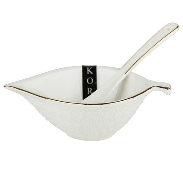 Икорница 11см керамика СНЕЖНАЯ КОРОЛЕВА с ложкой МВ0182 (6/72)