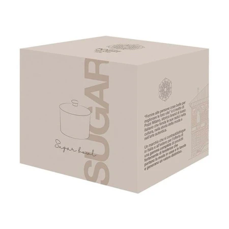 Сахарница 300мл фарфор Deco бело-бежевая с золотистым кантом Круги и квадраты подар.уп. PM-0127/DECO