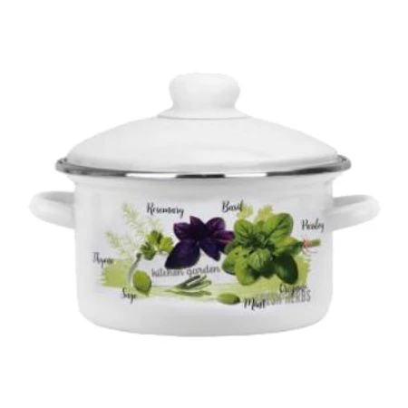 Кастрюля 4,5л эмаль БАЗИЛИК белая 01-1615/4 (4)