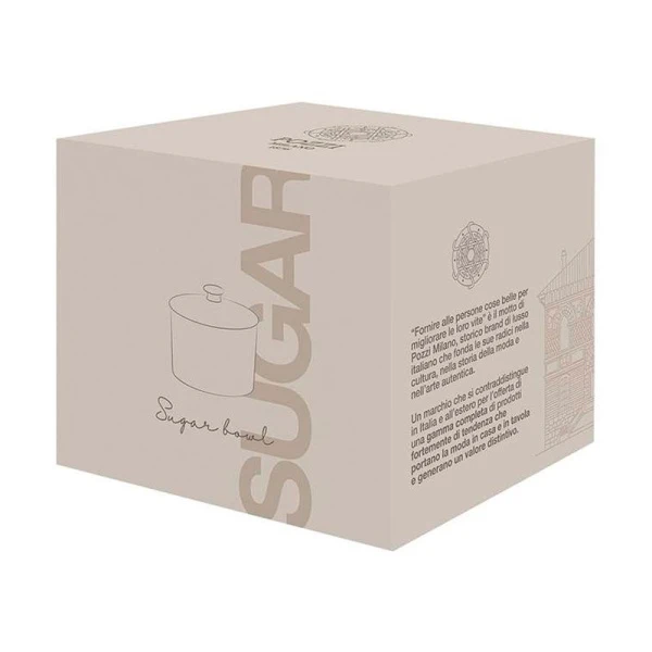 Сахарница 300мл фарфор Deco бело-бежевая с золотистым кантом Круги и квадраты подар.уп. PM-0127/DECO