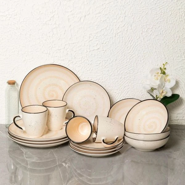 Чайник заварочный 510мл керамика Аэрография КРЕМОВЫЙ БРИЗ (18)