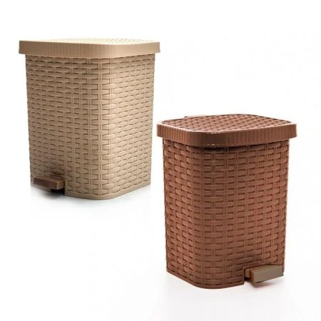 Ведро для мусора 12л пластик АРТЛАЙН с педалью без вкладыша (3)