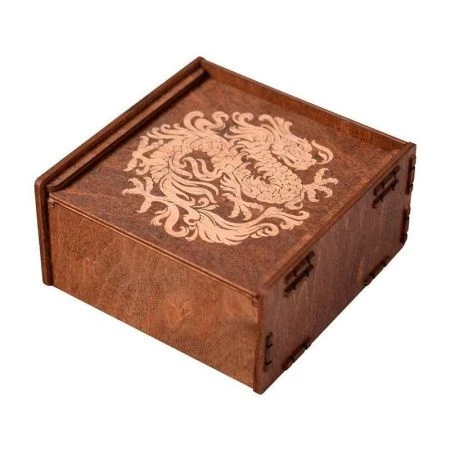 Шкатулка 12*12*6см дерево Лунный Дракон МБ88-467 ВЫВОД