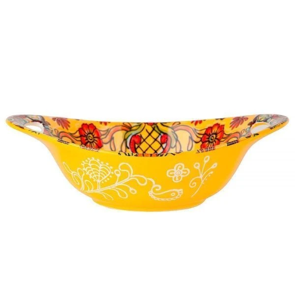 Салатник 22,5*15*6,5см фарфор Arabesque желтый овальный с ручками (48) Салатник 22,5*15*6,5см фарфор Arabesque желтый овальный с ручками (48)