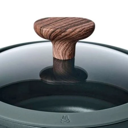 Кастрюля 2,4л h9,4см алюминий АП со стекл.крышкой с силикон.ободком 20см индукция RAN (6)