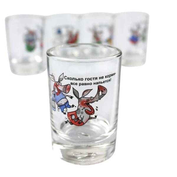 Стопки набор 6шт 50мл стекло ЮМОР