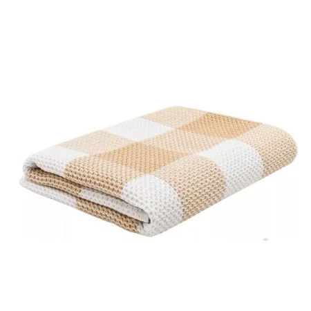 Полотенце вафельное 50*90см Квадрат бежевый 350гр м7767_05 M