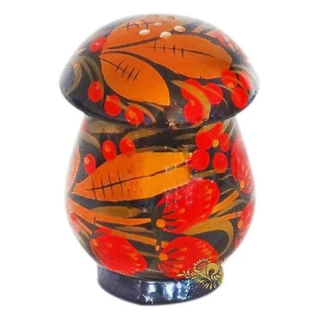Солонка 8-9*6см дерево Гриб с хохломской росписью (1)