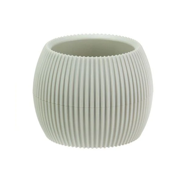 Кашпо 350мл 115*115*90мм пластик ПИКАНТО белый ротанг круглое (12)