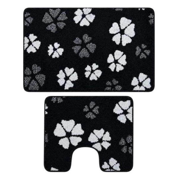 Набор ковриков в ванную 2пр 50*80/40*50 полипропилен MAXIMUS 4980 BLACK черный 2513