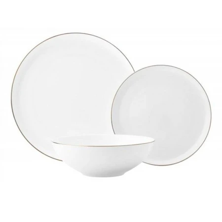 Столовый набор 12пр фарфор КАШЕМИР ГОЛД на 4 персоны белый с золотистым кантом под.уп.