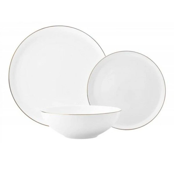 Столовый набор 12пр фарфор КАШЕМИР ГОЛД на 4 персоны белый с золотистым кантом под.уп.