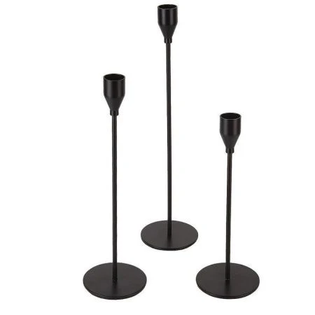 Подсвечник набор 3шт 32,5/27,5/22,5см металл инд.уп. (30)