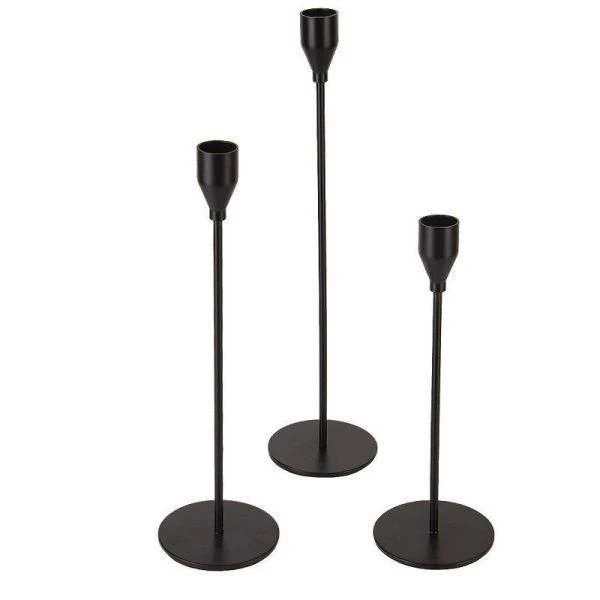 Подсвечник набор 3шт 32,5/27,5/22,5см металл инд.уп. (30)