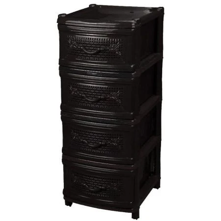 Комод 4-х секционный 48*38*98см пластик ЭКОНОМ (1)