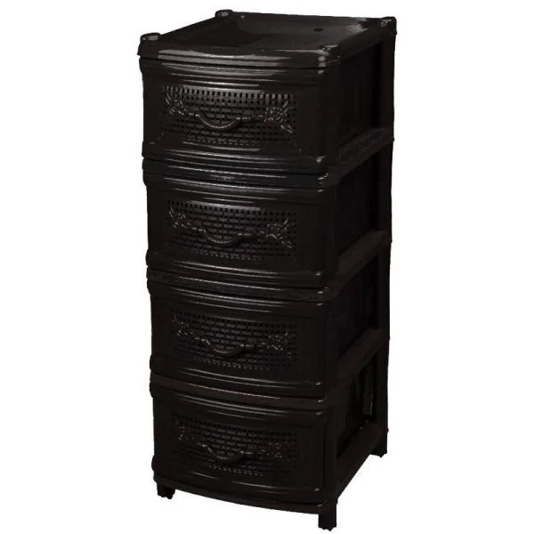 Комод 4-х секционный 48*38*98см пластик ЭКОНОМ (1)