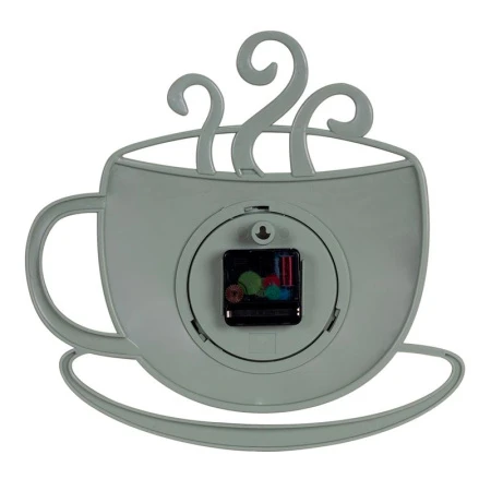 Часы настенные 31,5*30,5см пластик РУБИН Чашка с дымком оливковый (10)