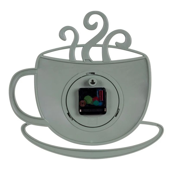 Часы настенные 31,5*30,5см пластик РУБИН Чашка с дымком оливковый (10)