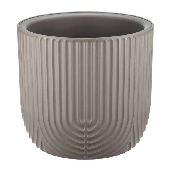Кашпо 3,7л 220мм пластик РАМОНА со вставкой  французcкий серый (8)