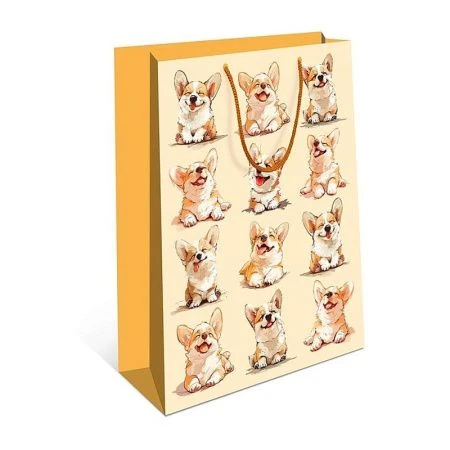 Пакет подарочный 16*22*8см Малыш корги