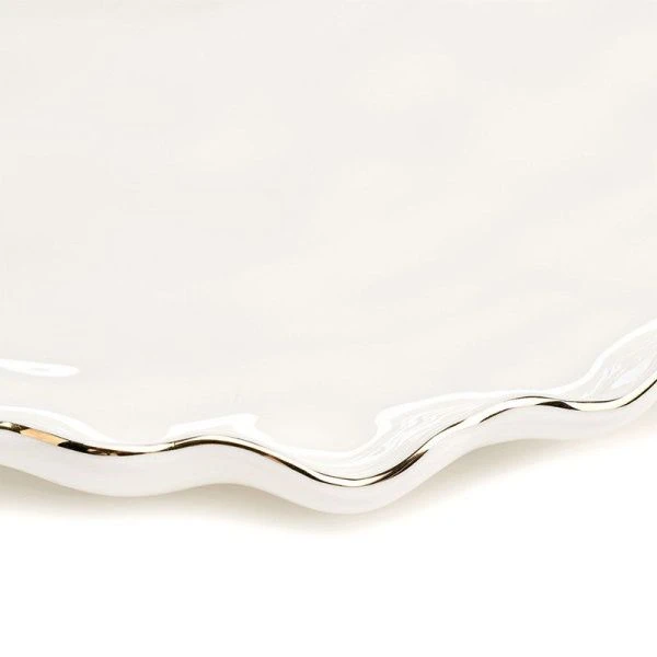 Блюдо 30,5*21*3см фарфор Charm с золотой отводкой овальное (12)