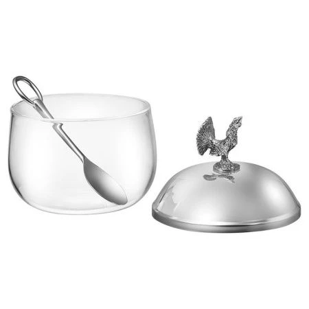 Емкость для хранения 320мл нерж.сталь/стекло ОХОТА с ложкой (48)