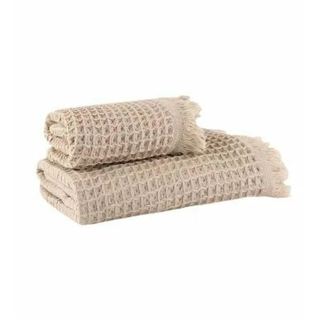 Набор полотенец 2пр 50*90/70*140 вафельные Karna GOFRE кофейный 250г