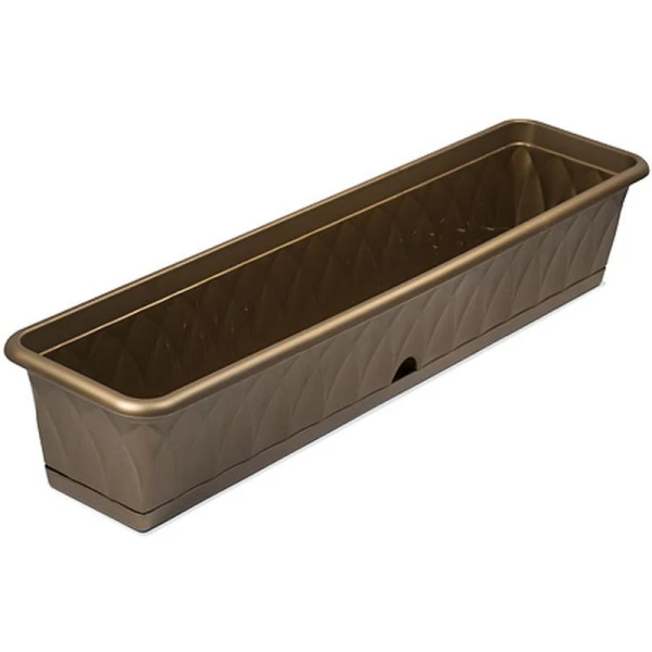 Балконный ящик 925*228*174мм пластик СИЕНА с поддоном золотой С175-03-ЗОЛ (5)