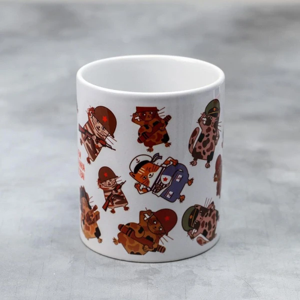 Кружка 320мл керамика С Днём защитника Отечества! коты