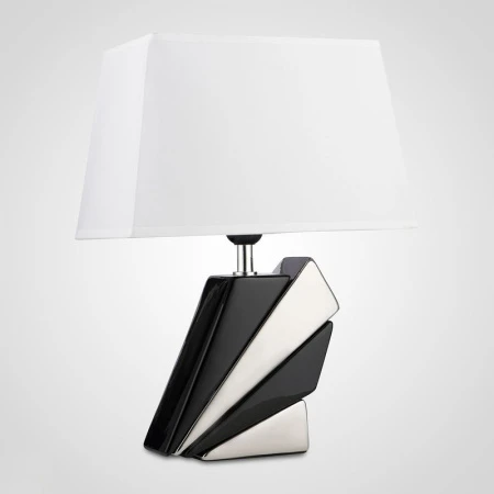 Лампа настольная с абажуром керамика/полиэстер 45*30*17см черн/серебро JM1711-1 (1/4)