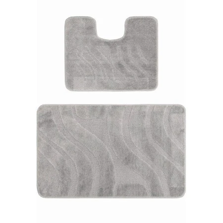 Набор ковриков в ванную 2пр 50*80/40*50см полипропилен MAXIMUS PLAID PLATINUM серый 2504