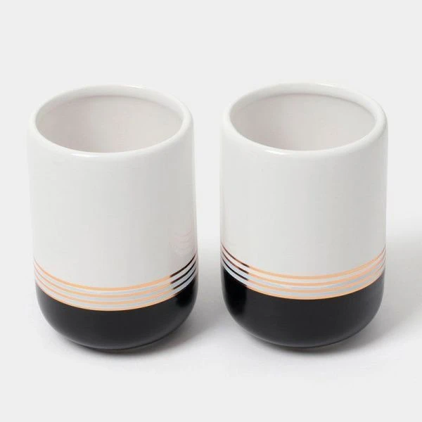 Набор для ванной "Лили", 4 предмета (мыльница, дозатор для мыла, 2 стакана), цвет черный   4330029