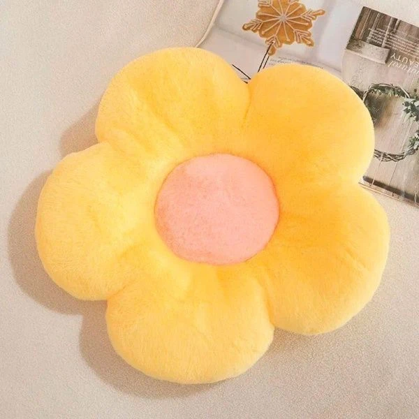 Подушка декоративная Цветок микрофибра желтая JC-17872 (100)