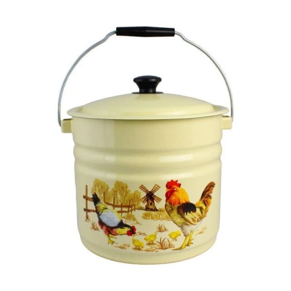 Ведро 10л эмаль ПОДВОРЬЕ слон.кость с крышкой 41204-222/6-У (2)